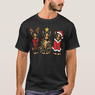 Retro-Weihnachten-Schildpattkatze Weihnachtsmann R T-Shirt