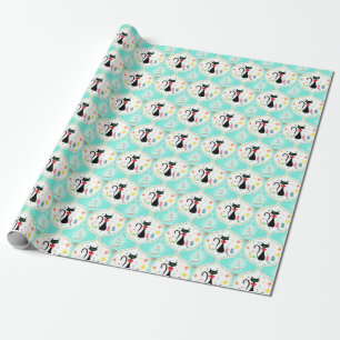 Retro-Weihnachten Siamkatze Ogee-Muster Geschenkpapier