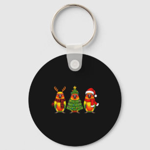 Retro-Weihnachten Sonnenkonure Papagei Santa Renti Schlüsselanhänger