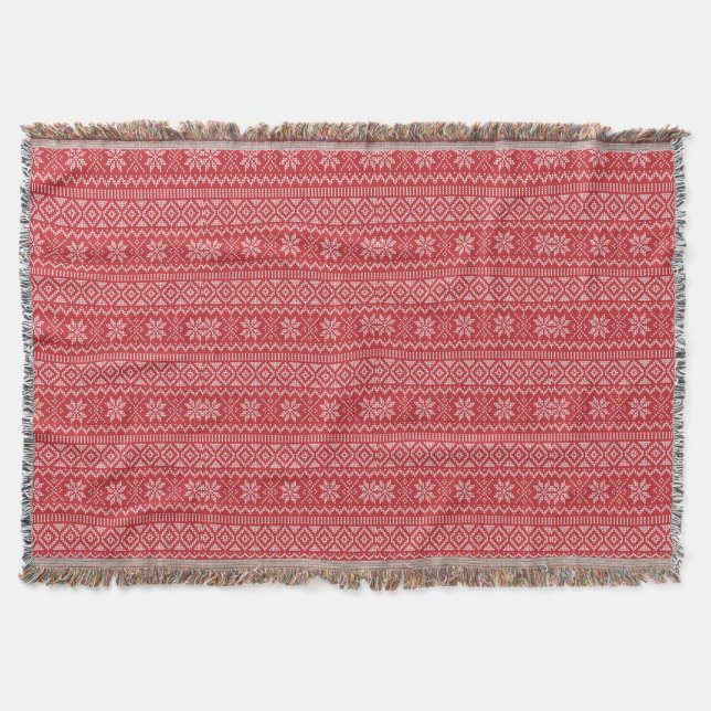 Retro Weihnachten Strickpult Decke (Vorderseite)