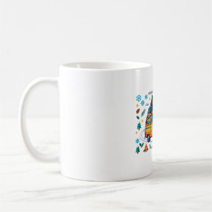 Retro-Weihnachten-Van-Roadtrip-Kunst Kaffeetasse