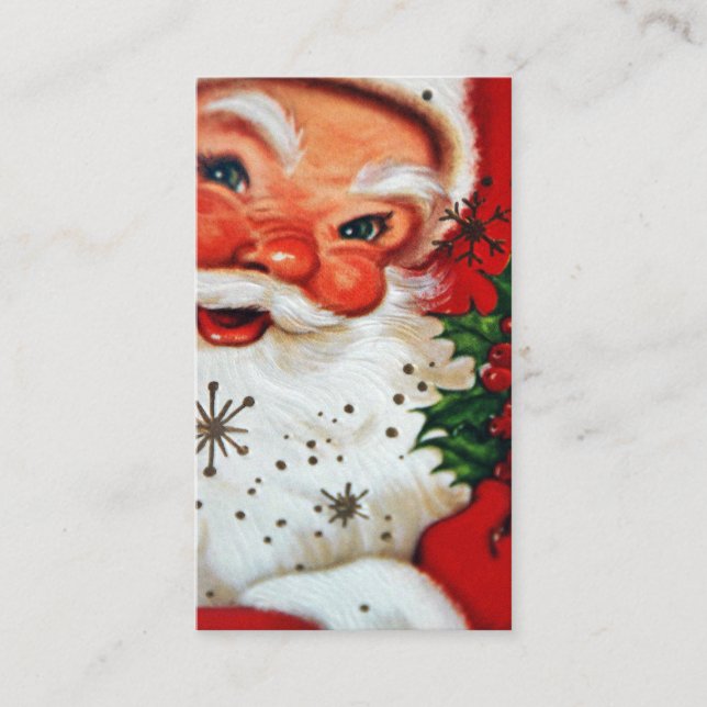 Retro Weihnachten Vintage Sankt addieren Visitenkarte (Vorderseite)