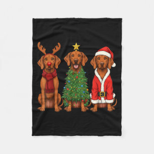Retro-Weihnachten Vizsla Weihnachtsmann Rentier Hu Fleecedecke