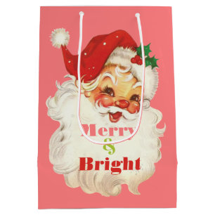 Retro Weihnachten Weihnachten Merry & Bright Mittlere Geschenktüte