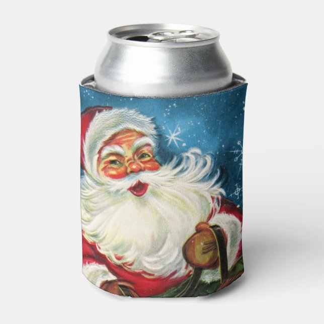 Retro Weihnachten Weihnachten Weihnachtsfeiertag Dosenkühler (Kanne Vorderseite)