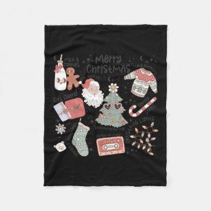Retro Weihnachten Weihnachtsmann Cookie Ugly Weihn Fleecedecke