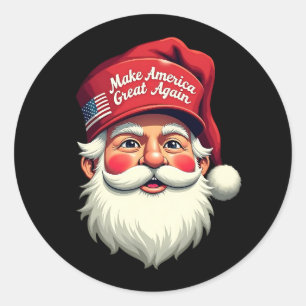 Retro Weihnachten wieder großartig Trump Weihnacht Runder Aufkleber