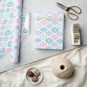 Retro Weihnachten Winter Pastell Geschenkpapier