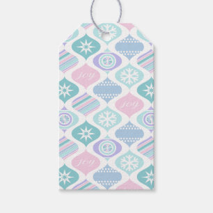 Retro Weihnachten Winter Pastell Personalisiert Geschenkanhänger