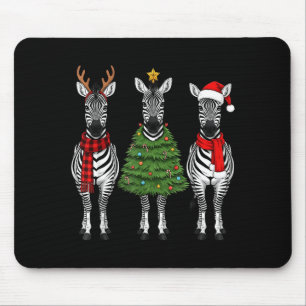 Retro-Weihnachten-Zebra-Santa-Rentier-Safari-Tier Mousepad
