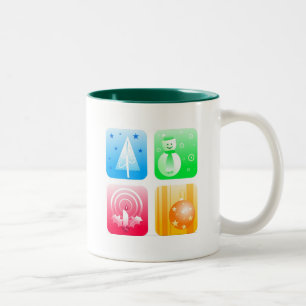 Retro Weihnachten Zweifarbige Tasse