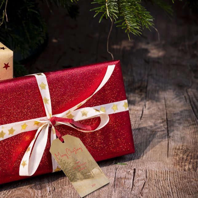 Retro Weihnachts-Großschrift Geschenkanhänger (Von Creator hochgeladen)