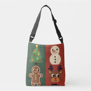 Retro-Weihnachts-Ikonen Urlaub Tragetaschen Mit Langen Trägern