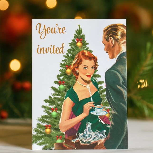 Retro Weihnachts-Party der 40er Jahre Einladung (Retro Christmas Party invitation)