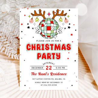 Retro Weihnachts-Party Einladung
