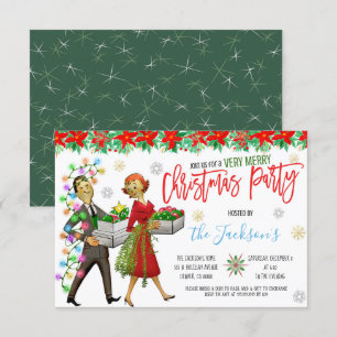 Retro Weihnachts-Party Einladung