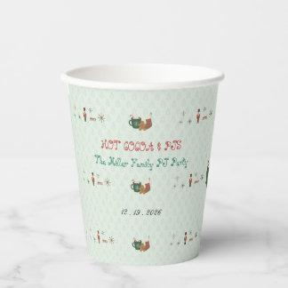 Retro-Weihnachts-Pyjama-Party-Heißkakao-Papierbech Pappbecher