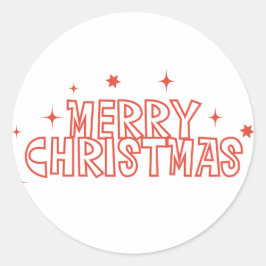 Retro-Weihnachts-Typografie Runder Aufkleber