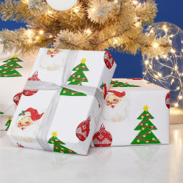 Retro Weihnachts-Weihnachtsmann-Musterpapier Geschenkpapier