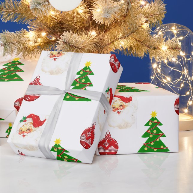 Retro Weihnachts-Weihnachtsmann-Musterpapier Geschenkpapier (Feiertage)