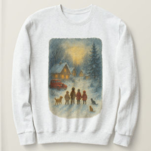 Retro-Weihnachts-Winterdorf - 90er Nostalgie Sweatshirt