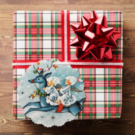 Retro WeihnachtsAngels hinzufügen Text Ornament Karte