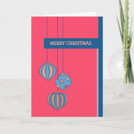 Retro Weihnachtsbälle Rote Karte