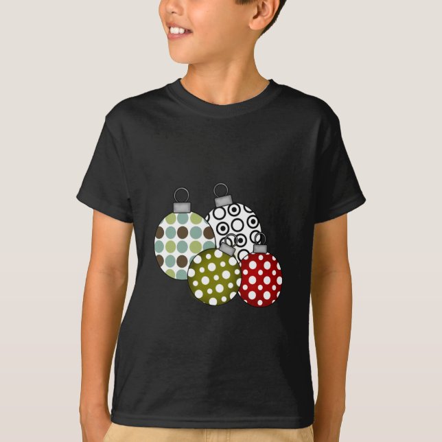 Retro Weihnachtsbälle T - Shirt und Geschenke (Vorderseite)