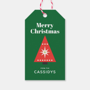 Retro Weihnachtsbaum Custom Geschenkanhänger