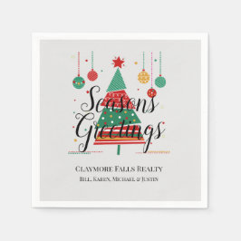 Retro Weihnachtsbaum individuell anpassbar Serviette