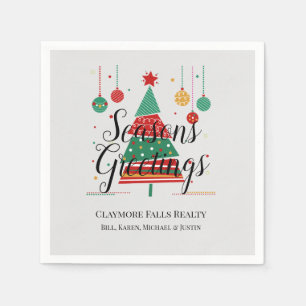 Retro Weihnachtsbaum individuell anpassbar Serviette