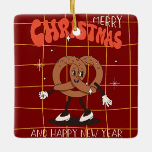 Retro-Weihnachtsbaum-Keks-Ornament Keramikornament