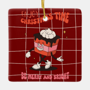 Retro-Weihnachtsbaum-Keks-Ornament Keramikornament