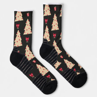 Retro Weihnachtsbaum Muster Nahtlose Wiederholung Socken