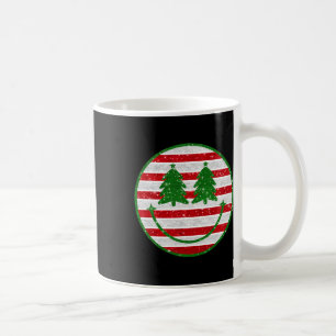 Retro Weihnachtsbaum Smile Face Xmas Damen Teens Kaffeetasse
