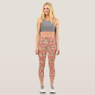 Retro Weihnachtsbäume Heilige Beerenstrasse Capri Leggings