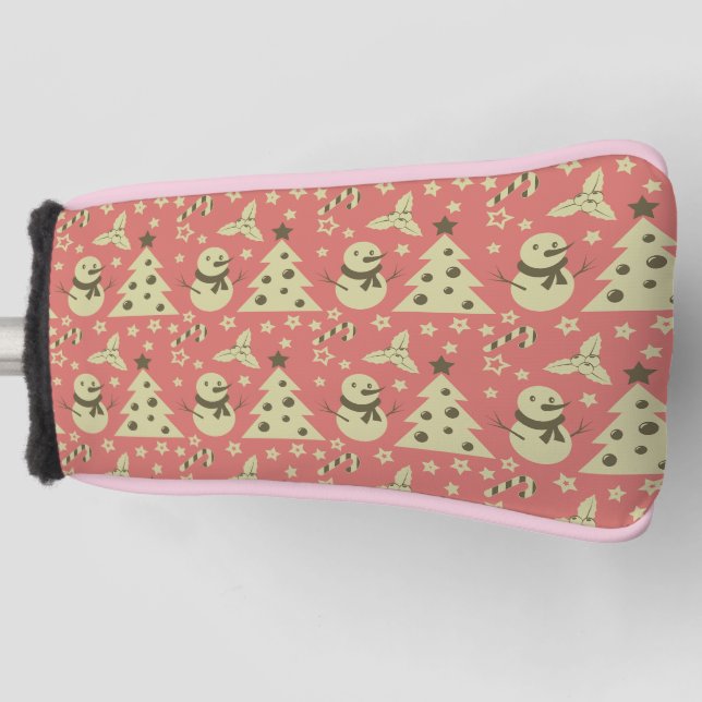 Retro Weihnachtsbäume Heilige Beerenstrasse Golf Headcover (Vorderseite)