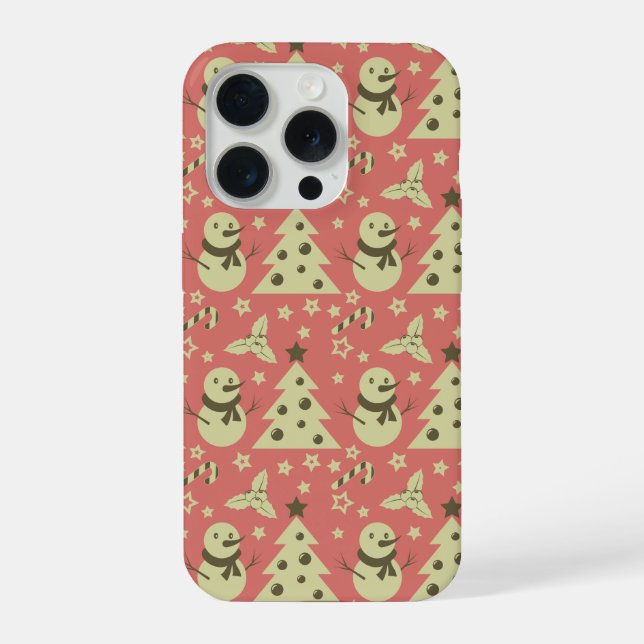 Retro Weihnachtsbäume Heilige Beerenstrasse iPhone 15 Pro Hülle (Rückseite)
