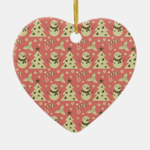 Retro Weihnachtsbäume Heilige Beerenstrasse Keramik Ornament