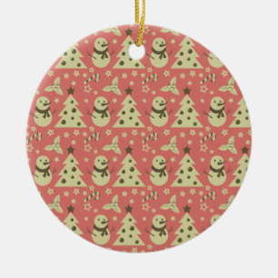 Retro Weihnachtsbäume Heilige Beerenstrasse Keramik Ornament