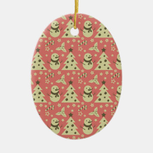 Retro Weihnachtsbäume Heilige Beerenstrasse Keramik Ornament