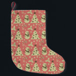 Retro Weihnachtsbäume Heilige Beerenstrasse Kleiner Weihnachtsstrumpf<br><div class="desc">Nahtloses Muster mit festlichen Weihnachtsschmuck auf rosa Hintergrund</div>