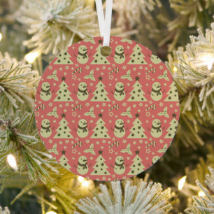 Retro Weihnachtsbäume Heilige Beerenstrasse Ornament Aus Metall