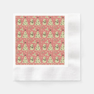 Retro Weihnachtsbäume Heilige Beerenstrasse Serviette