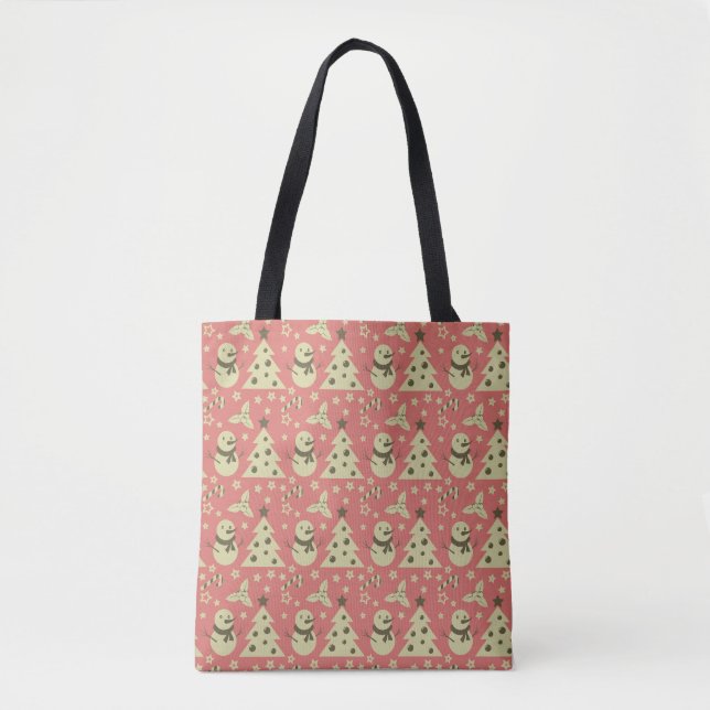 Retro Weihnachtsbäume Heilige Beerenstrasse Tasche (Vorderseite)