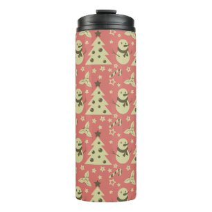 Retro Weihnachtsbäume Heilige Beerenstrasse Thermosbecher