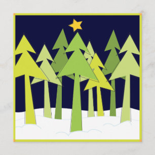 Retro Weihnachtsbaume Holiday Open House Party Einladung