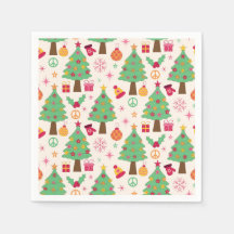 Retro Weihnachtsbäume mit friedlicher Signatur