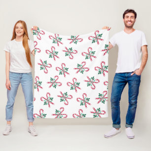 Retro Weihnachtscreme Fleecedecke
