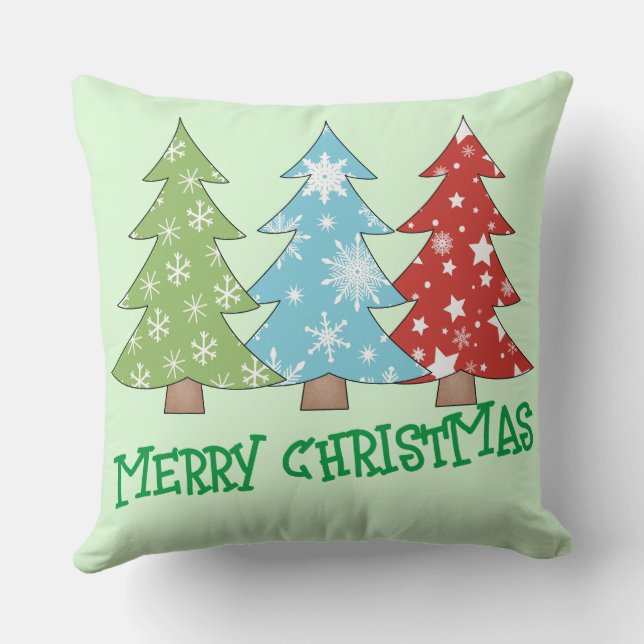 Retro Weihnachtsdekor | Minimalistischer Weihnacht Kissen (Rückseite)